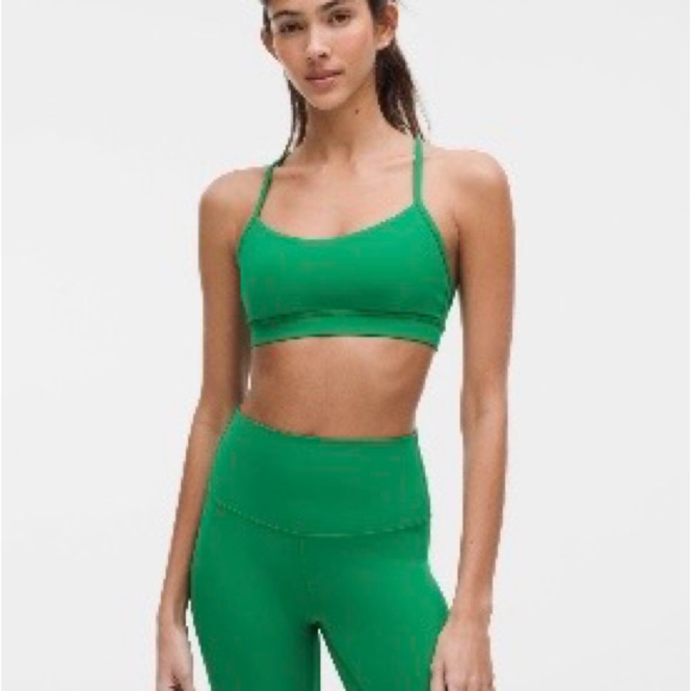 lululemon athletica Race way  Green Crop Top